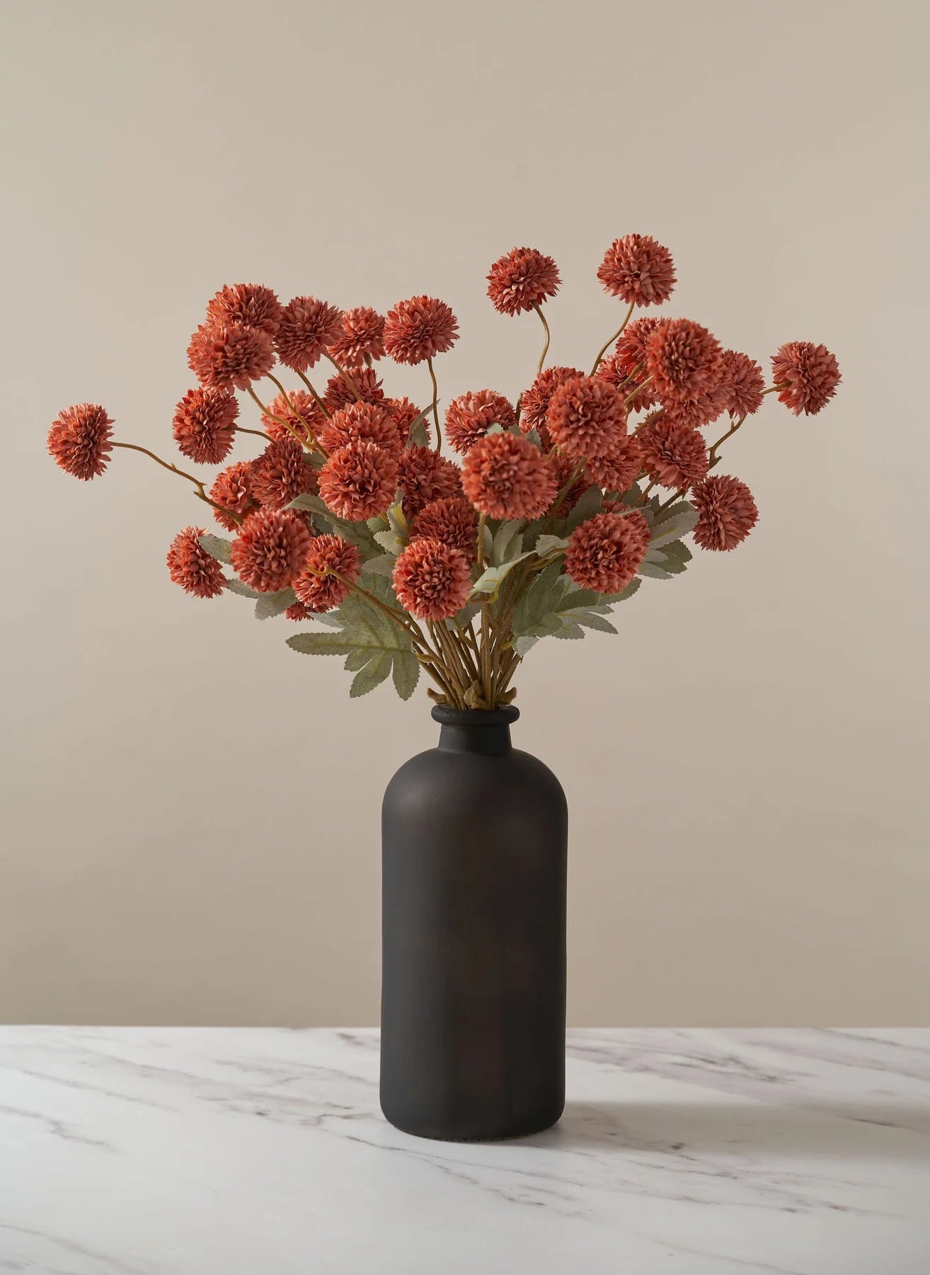 Faux Kiku Flower - Umber (10 stems/50 blooms)