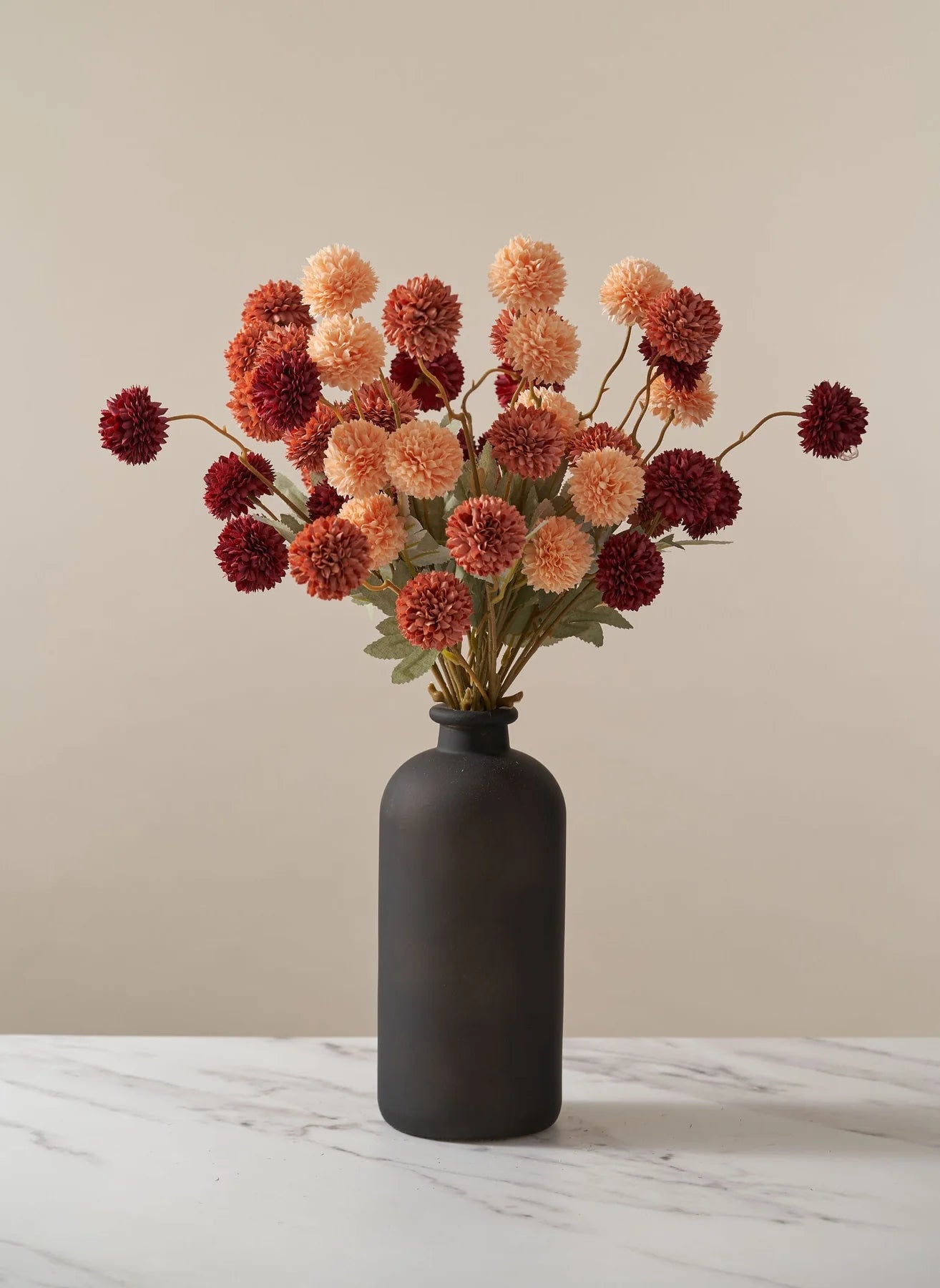 Faux Kiku Flower - Umber Assorted (10 stems/50 blooms)